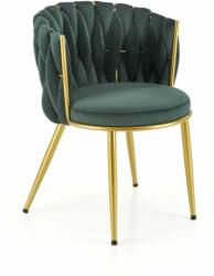 Halmar K517 szék, sötétzöld / arany