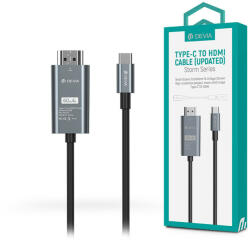 DEVIA USB Type-C - HDMI kábel 2 m-es vezetékkel - Devia Storm Series Type-C to HDMI Cable (Updated) - fekete (ST399145)