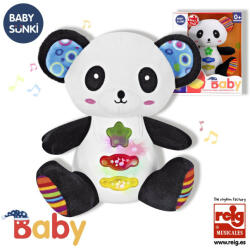 Reig Musicales Jucarie interactiva bebe cu sunete si lumini 15 cm - Panda (RG18093) - roua Instrument muzical de jucarie