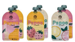 Petite&Mars Set de pungi, Petite&Mars, Papoo, Pentru mancare, Reutilizabile, Perfect pentru calatorii, Fara BPA, 150 ml, Multicolor (901999)