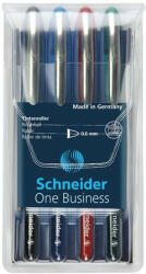 Schneider Rollertoll készlet, 0, 6 mm, "SCHNEIDER "One Business", 4 szín (TSCOBK4) (TSCOBK4)