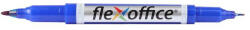 FlexOffice Alkoholos marker, 0, 4/1, 0 mm, kúpos, kétvégű, FLEXOFFICE "PM01", kék (FOPM01K) (FOPM01K)