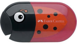 Faber-Castell Hegyező és radír, kétlyukú, tartályos, FABER-CASTELL, katicabogár minta (TFC183526) (TFC183526)