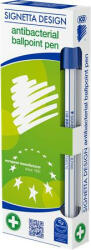 ICO Golyóstoll 0, 7 mm, kupakos, antibakteriális, ICO "Signetta", kék (TICSIA01) (TICSIA01)