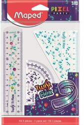 Maped Vonalzó készlet 3db-os MAPED Pixel Party Twist`n Flex törhetetlen (981835)