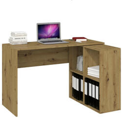 GreenSite Shannan Plus 2X2, masă birou cu rafturi, stejar