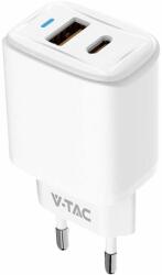 V-TAC hálózati USB 20W töltő, Quickcharge és PowerDelivery, fehér - SKU 23580 (23580)
