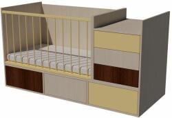  Gina Trio 4in1 baba kombi kiságy 120×70 cm - Mokka/bézs/világos sonoma 1