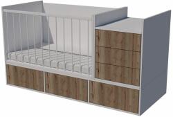  Gina Duo 4in1 baba kombi kiságy 120×70 cm - Fehér/gesztenye