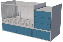  Gina Duo 4in1 baba kombi kiságy 120×70 cm - Fehér/kék