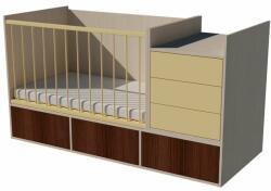  Gina Trio 4in1 baba kombi kiságy 120×70 cm - Mokka/bézs/világos sonoma 2