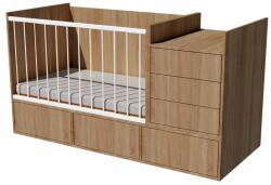  Gina Uno 4in1 baba kombi kiságy 120×70 cm - Világos sonoma