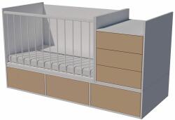  Gina Duo 4in1 baba kombi kiságy 120×70 cm - Fehér/cappuccino