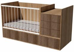  Gina Duo 4in1 baba kombi kiságy 120×70 cm - Sötét sonoma/világos sonoma