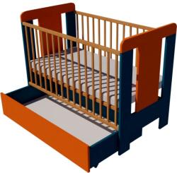 Kinder Mobel Claudia Duo baba kiságy 120×60 cm - Indigo/narancssárga