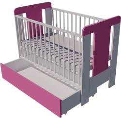  Claudia Duo baba kiságy 120×60 cm - Fehér/rózsaszín