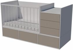  Gina Duo 4in1 baba kombi kiságy 120×70 cm - Fehér/szürke