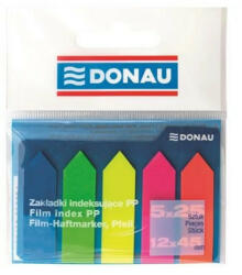 DONAU Öntapadó oldaljelölő, nyíl, 12x45 mm, 5x25 lap, neon, Donau D7556