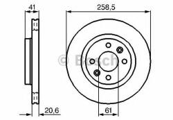 Bosch Disc frana DACIA LOGAN EXPRESS (FS) (2009 - 2016) BOSCH 0 986 478 124