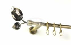  Szellő óarany színű 1 rudas fém függönykarnis szett modern tartókkal - 320 cm