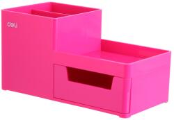 DELI Suport accesorii birou, 4 compartimente, roz, DELI Rio (DLEZ25140)