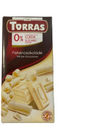 TORRAS , Fehércsokoládé tábla, hozzáadottcukor nélkül, 75g