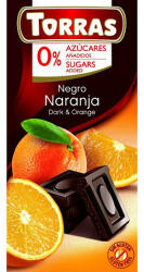 TORRAS , Narancsos étcsokoládé, hozzáadott cukor nélkül, gluténmentes, vegán, 75g