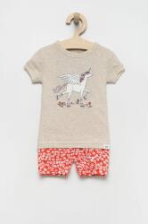 Gap gyerek pamut pizsama szürke, nyomott mintás - szürke 74-80