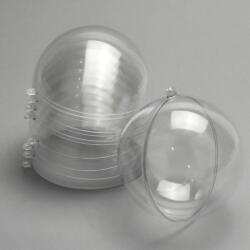 Ajándéktartó szétválasztható gömb műanyag 10cm 5db/csomag (CCR7695)