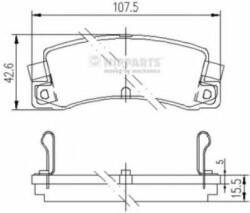 NIPPARTS Set placute frana, frana disc TOYOTA COROLLA Wagon (E11) (1997 - 2001) NIPPARTS J3612008