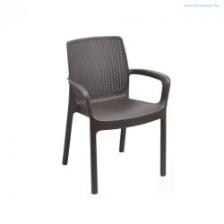 ProGarden Regina rattan hatású műanyag kerti szék barna