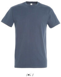 SOL'S Férfi IMPERIAL környakas rövid ujjú pamut póló, SOL'S SO11500, Denim-2XL (so11500de-2xl)