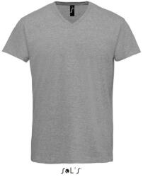 SOL'S Férfi MPERIAL V-nyakú rövid ujjú póló, SOL'S SO02940, Grey Melange-S (so02940gm-s)