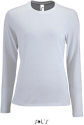SOL'S Női IMPERIAL hosszú ujjú környakas pamut póló, SOL'S SO02075, White-2XL (so02075wh-2xl)