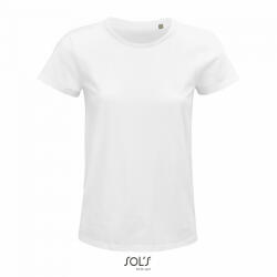 SOL'S Női CRUSADER organikus pamutból készült rövid ujjú póló , SOL'S SO03581, White-S (so03581wh-s)