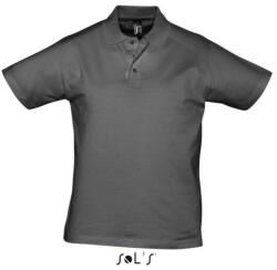 SOL'S Férfi PRESCOTT rövid ujjú galléros pamut piké póló, SOL'S SO11377, Dark Grey-M (so11377dg-m)