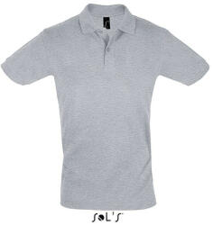SOL'S Férfi PERFECT két gombos rövid ujjú galléros piké pamut póló, SOL'S SO11346, Grey Melange-4XL (so11346gm-4xl)
