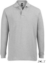 SOL'S Férfi STAR hosszú ujjú galléros pamut póló, SOL'S SO11328, Grey Melange-2XL (so11328gm-2xl)