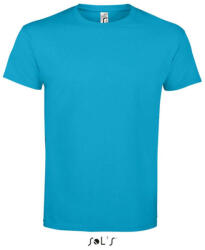 SOL'S Férfi IMPERIAL környakas rövid ujjú pamut póló, SOL'S SO11500, Aqua-L (so11500aq-l)