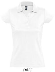SOL'S Női PRESCOTT rövid ujjú galléros pamut piké póló, SOL'S SO11376, White-XL (so11376wh-xl)