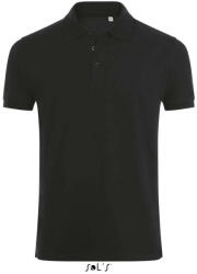 SOL'S Férfi PHOENIX galléros sztreccs póló, SOL'S SO01708, Black-3XL (so01708bl-3xl)