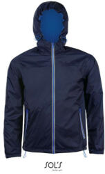 SOL'S Uniszex kapucnis bélelt széldzseki, SOL'S SO01171, Navy/Royal Blue-XL (so01171nv-ro-xl)