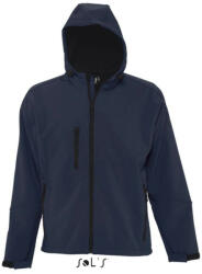 SOL'S Férfi REPLAY kapucnis cipzáras softshell dzseki, SOL'S SO46602, French Navy-S (so46602fn-s)
