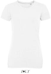 SOL'S Női MILLENIUM kereknyakú rövid ujjú sztreccs póló, SOL'S SO02946, White-S (so02946wh-s)