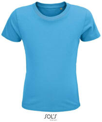 SOL'S Gyerek CRUSADER környakas rövid ujjú pamut póló, SOL'S SO03580, Aqua-4A (so03580aq-4a)