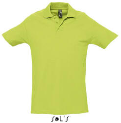 SOL'S Férfi WINTER II rövid ujjú három gombos galléros pamut piké póló, SOL'S SO11362, Apple Green-L (so11362ag-l)