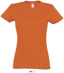 SOL'S Női IMPERIAL környakú rövid ujjú pamut póló, SOL'S SO11502, Orange-S (so11502or-s)