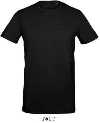 SOL'S Férfi MILLENIUM sztreccs póló, kereknyakú rövid ujjú, SOL'S SO02945, Deep Black-XL (so02945dbl-xl)