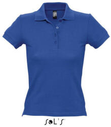 SOL'S Női PEOPLE rövid ujjú galléros pamut póló, SOL'S SO11310, Royal Blue-L (so11310ro-l)