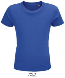 SOL'S Gyerek CRUSADER környakas rövid ujjú pamut póló, SOL'S SO03580, Royal Blue-2A (so03580ro-2a)